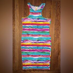 NYC Women’s Multicolor Striped Sleeveless Midi Dress! Size Large.